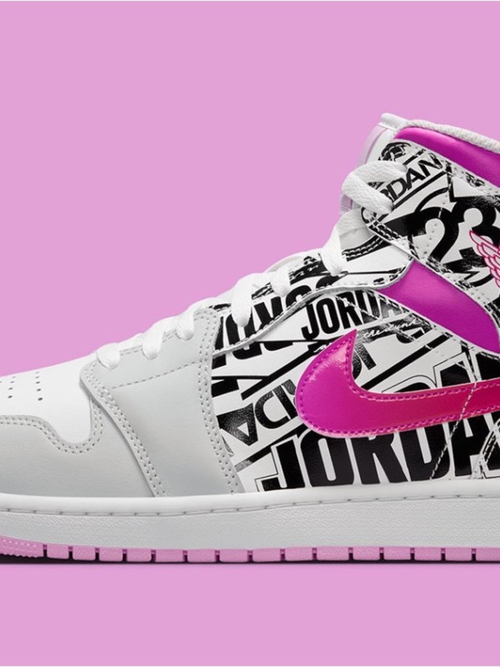 Air Jordan 1 Mid SE - Off White/Fire Pink